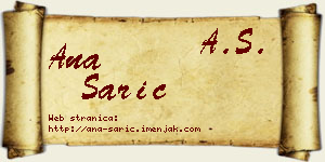 Ana Sarić vizit kartica